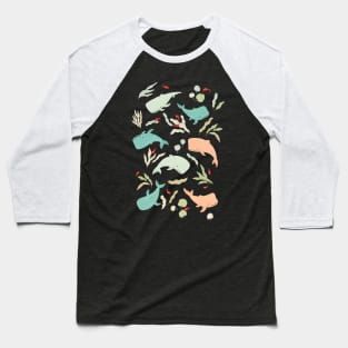 Pastel Whales Baseball T-Shirt